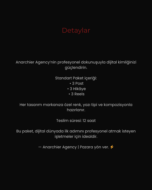 Standart Paket - Anarchier Agency