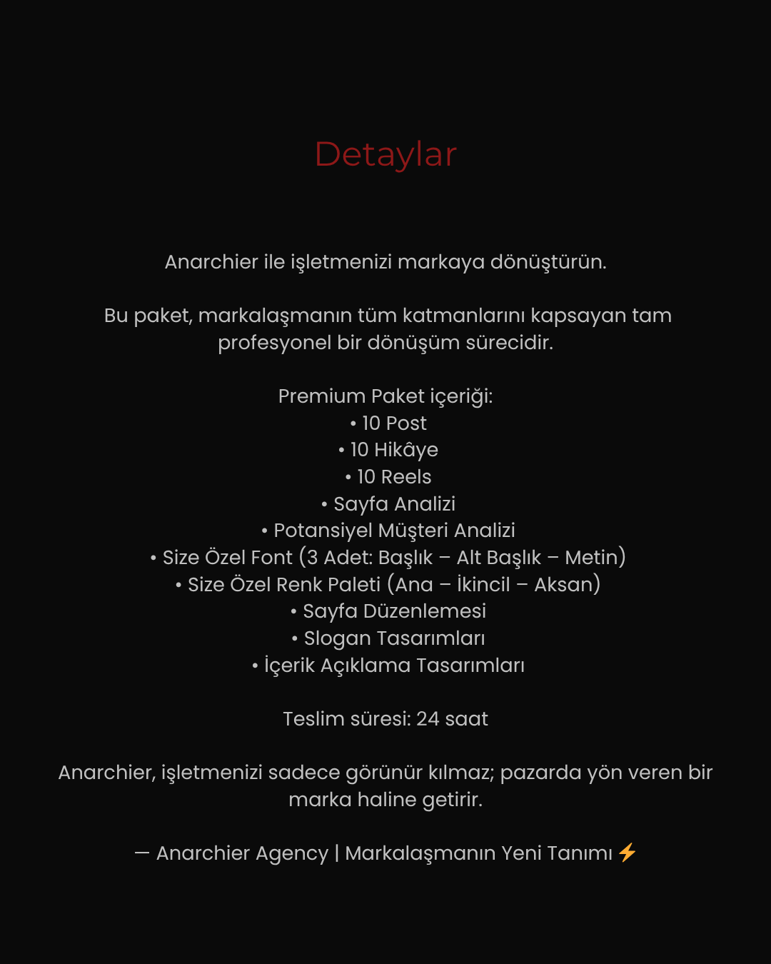 Premium Paket - Anarchier Agency